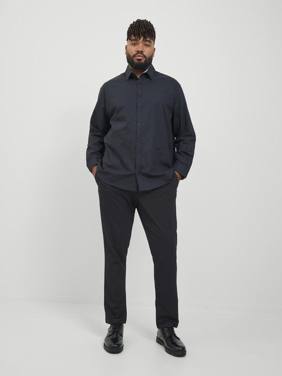 JACK&JONES PLUS JPSTMARCO JJCOOPER CHINO NOOS PLS Heren Broek - Maat W42 X L32 - Zwart