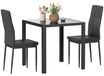 HOMCOM Ensemble de salle à manger : table avec 2 chaises, peu encombrant, noir