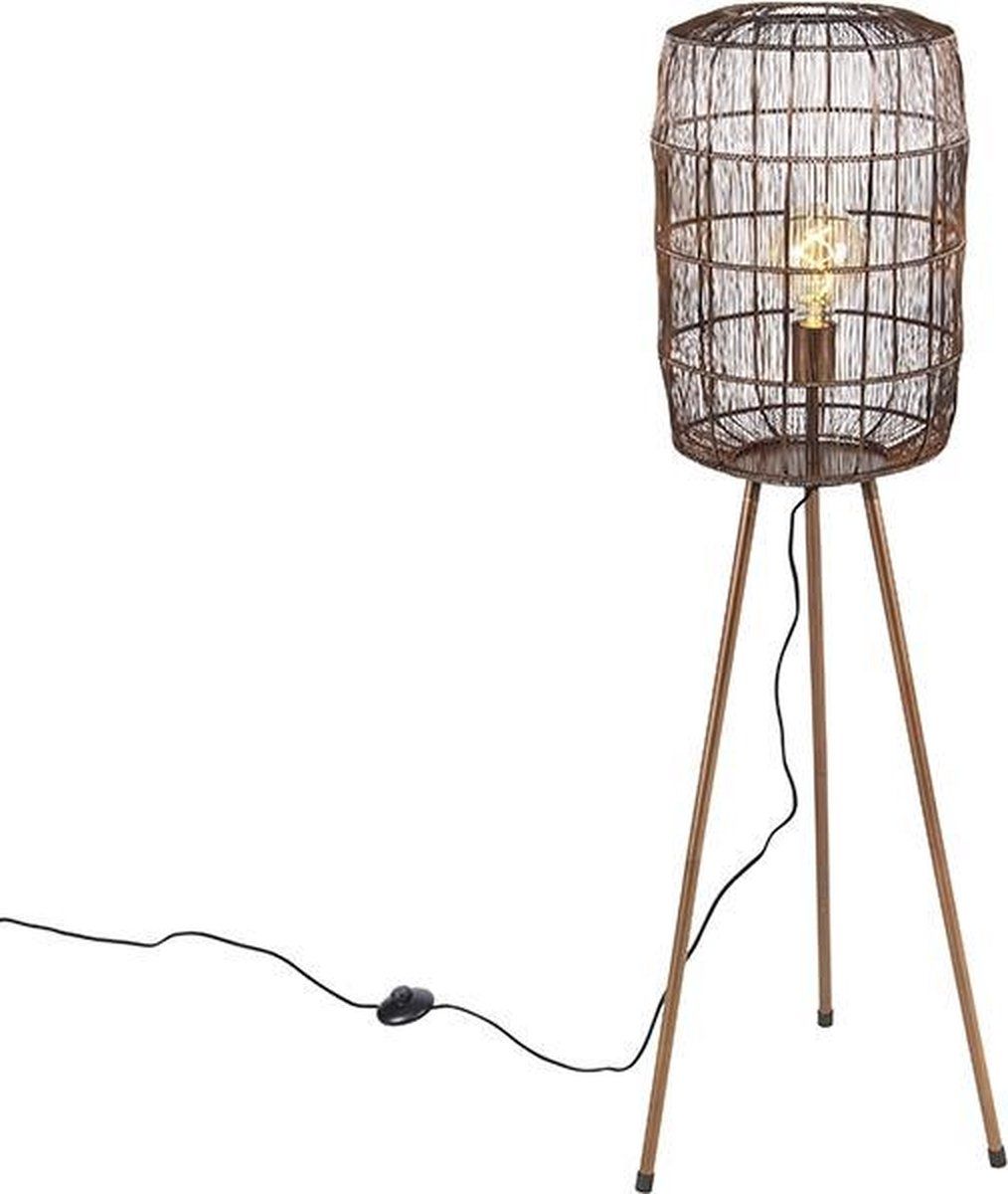 QAZQA Redo Tripod - Modern Copper Floor Lamp - H 117 cm
