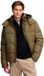 Superdry - Premium Geruite Puffer Jas met Capuchon - Heren - Bruin heritage ruitje - S