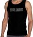 Bellatio Decorations Glitter Holland tanktop zwart met steentjes/rhinestones voor heren - Oranje fan shirts - Holland / Nederland supporter - EK/ WK top / outfit S