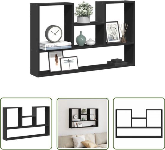 vidaXL Wandschap 99x15x60 cm bewerkt hout zwart