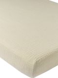 Meyco Baby Uni hoeslaken ledikant - pre-washed hydrofiel - soft sand - 60x120cm