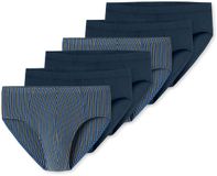 Schiesser Slips 95/5 Essentiële Heren Donkerblauw/Groen Katoen/Elastaan Printopdruk 6 Stuks