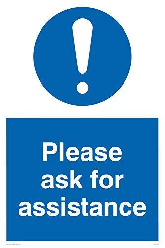 Viking Signs Viking Signs MV5499-A4P-1M "Please Ask For Assistance" Sign, 1 mm Semi-Rigid Kunststof, 300 mm H x 200 mm W