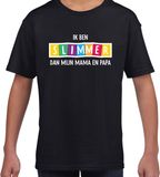 Bellatio Decorations Shoppartners Bv Ik ben slimmer dan mijn papa en mama - fun tekst - t-shirt - zwart - kinderen - leren - school 134/140