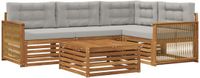 vidaXL Hoek loungeset 5-delig Naturel en lichtgrijs Acacia hout