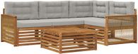 vidaXL Hoekloungeset 5-delig Naturel en lichtgrijs Acacia hout