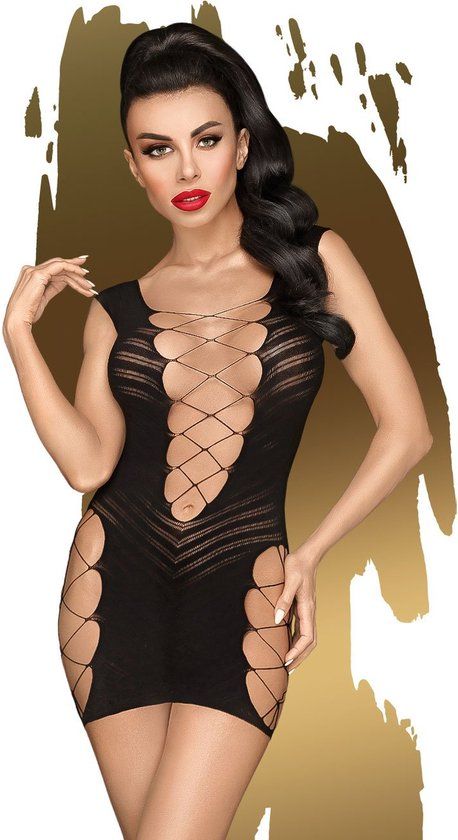 Penthouse Lingerie Flame on the Rock - Erotisch Jurkje - Maat S/L - Zwart