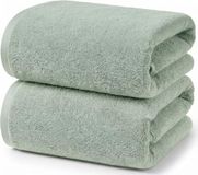 Ruggeri - Set van 2 douche- en badhanddoeken 70 x 140 cm - 100% puur katoen extra zacht - Handdoekencollectie - Let's Color! (Salie)