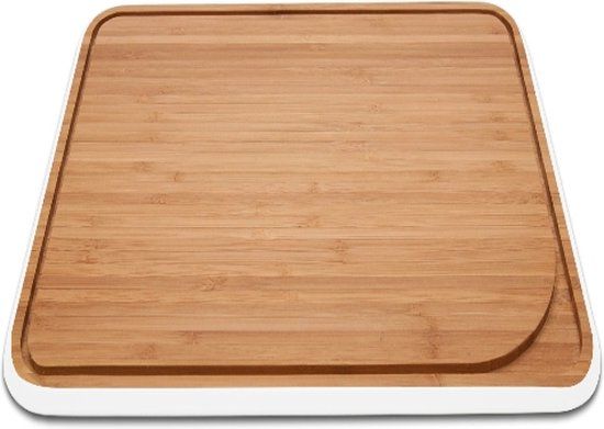 Pebbly Snijplank - 35 x 25 cm - Bamboe - Wit - Met Sapgeul