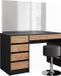 Vicco Sherry Kaptafel – 120 x 75 cm met spiegel en kruk Antraciet/gouden eik