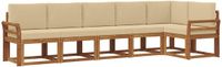 vidaXL Hoek loungeset 6-delig Natuurlijk en Beige