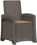 vidaXL Ligstoel Rieten Look Lichtgrijs en Taupe PP