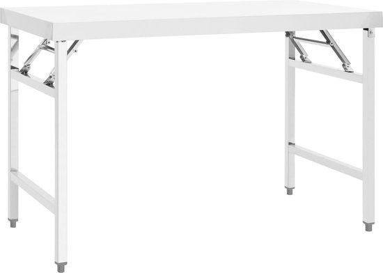 vidaXL Keukenwerktafel - inklapbaar - 120x60x80 cm - roestvrij staal