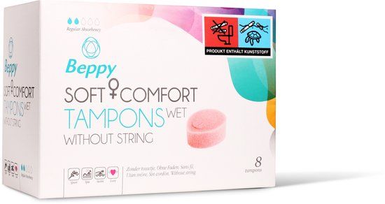 Beppy Soft+Comfort Tampons WET - 8 stuks - zonder touwtje