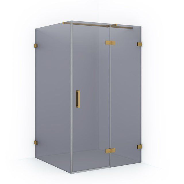 Maxaro Douchecabine Diamond 120x90cm 8mm Rookglas Veiligheidsglas Goud