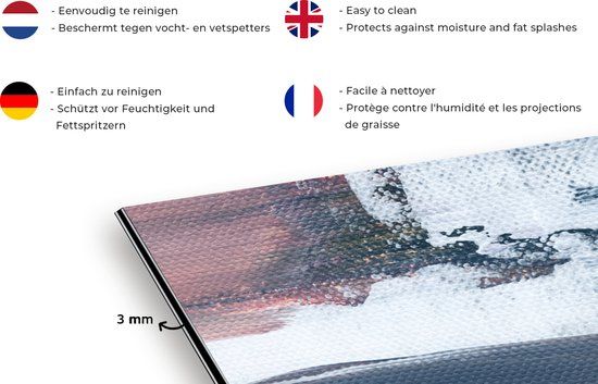 KitchenYeah Spatscherm keuken - Design - Abstract - Pastel - 120x80 cm - Aluminium