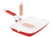 Home Grilly rechthoekige grillpan, keramiek, wit/rood, 34x24 cm