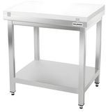 GOLDINOX Plan de travail en acier inoxydable, 700x700 mm, avec planche à découper blanche de qualité PREMIUM