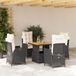 Prolenta Maison Exclusive - 5-delige tuinsets met eetgedeelte, inclusief kussens, in zwart polyrotan