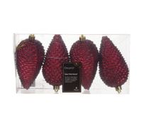 Decoris Denappel Christmas Decoration 4-Piece Set D7H12cm OblD