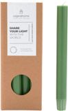 home Dinerkaarsen - Matcha Green - Set van 10 - ø 2.2 x 20 cm - Groen