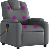 vidaXL Fauteuil de massage Gris Similicuir
