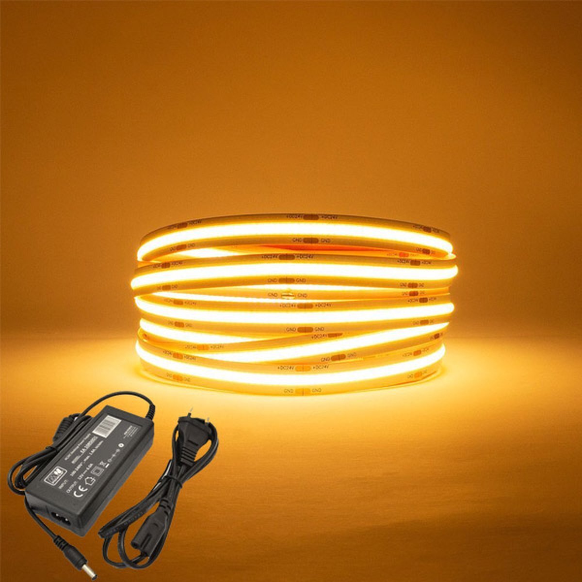 DiamantLED LED Strip COB - 5 Meter - Complete set - 2700k - warm wit - 320LED/m