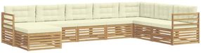 vidaXL - Extérieur - canapé - ensemble - 8 - pcs - Blanc - et - crème - Polyester