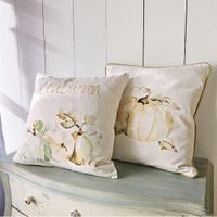 Loberon Kussenhoes set van 2 Laubard wit