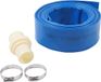Merkloos Tuyau d'évacuation plat avec 2 colliers de serrage et raccord rapide - bleu - 10 m x 50 mm