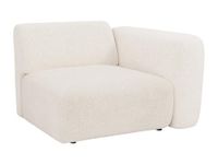 Vente-unique Hoekmodule fauteuil rechts in witte boucléstof van Maison Céphy POGNI