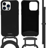 iMoshion Hoesje iPhone 14 Pro Max - Color Backcover met Koord - Zwart