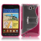 Ultraplatte MUZZANO Ultraplatte zachte beschermhoes SAMSUNG I9220 [roze] + stift en microvezeldoek