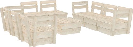 vidaXL 9-delige Loungeset pallet geïmpregneerd vurenhout