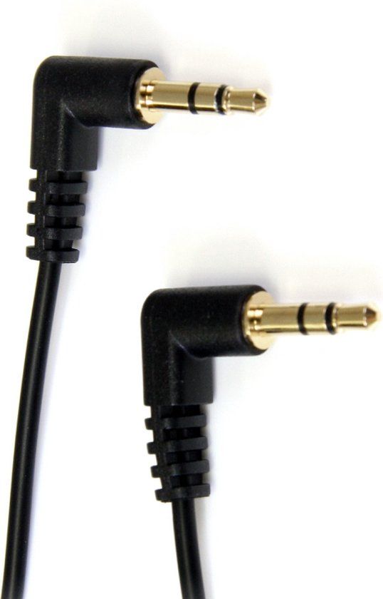 Startech 90cm 3.5mm Right Angle Stereo Audio Cable - Black