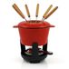 BBQ-Toro Service à fondue Fonte Rouge/Crème 1L 6 Personnes