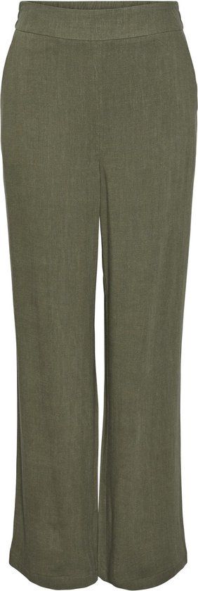 PIECES PCVINSTY HW LINEN PANT NOOS BC Dames Broeken - Deep Lichen Green - Maat M X L32