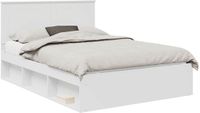 vidaXL Bedframe met hoofdeinde, Wit, 140 x 190 cm, Massief grenenhout