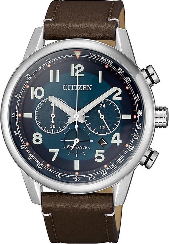 Citizen Citizen Eco-Drive Chronograaf CA4420-13L - Leer/Staal - 10BAR - Herenhorloge