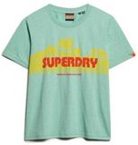 Superdry - Gestreept Outdoor T-shirt met relaxte pasvorm - Dames - T-shirts - Sage Green Marl - UK14/EU42