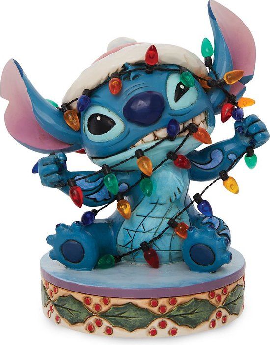Disney Traditions Stitch Wrapped in Lights Figurine