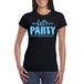 Bellatio Decorations Verkleed shirt voor dames - lets party - zwart - glitter - carnaval/themafeest XXL
