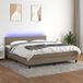 Maison Exclusive - Boxspringbed met matras en LED-verlichting, taupe, 180x200 cm, textiel