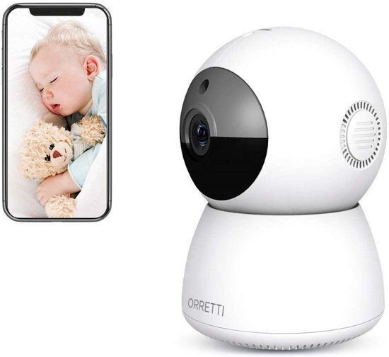 Orretti OrrettiÂ® X2 Smartcam - IP camera WiFi - Cloud opnames - Bewakingscamera met bewegingsdetectie - Babyfoon met Camera - Wit