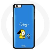 Maniacase Hoesje voor Iphone SE Bangtan BTS BT21 Chimmy Jimin Blauwe Achtergrond
