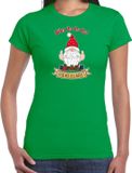 Bellatio Decorations fout kersttrui t-shirt dames - Kado Gnoom - groen - Kerst kabouter XS