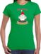 Bellatio Decorations fout kersttrui t-shirt dames - Kado Gnoom - groen - Kerst kabouter XS