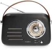Nedis Draagbare Retro Radio - Bluetooth / FM - Subwoofer - Analoog - Zwart